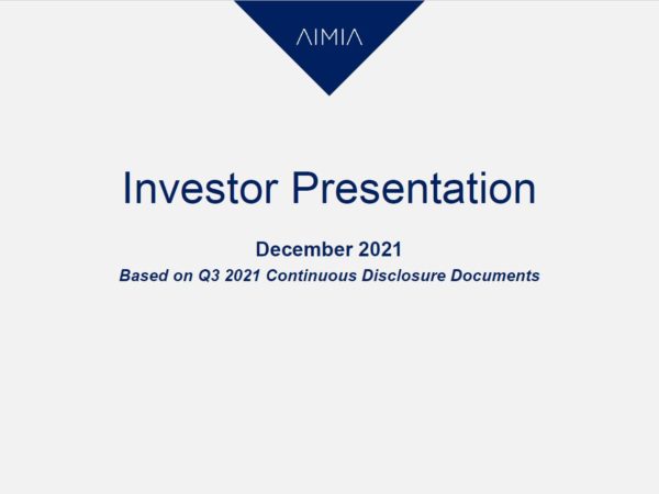 Q3 2021 Investor Presentation Cover